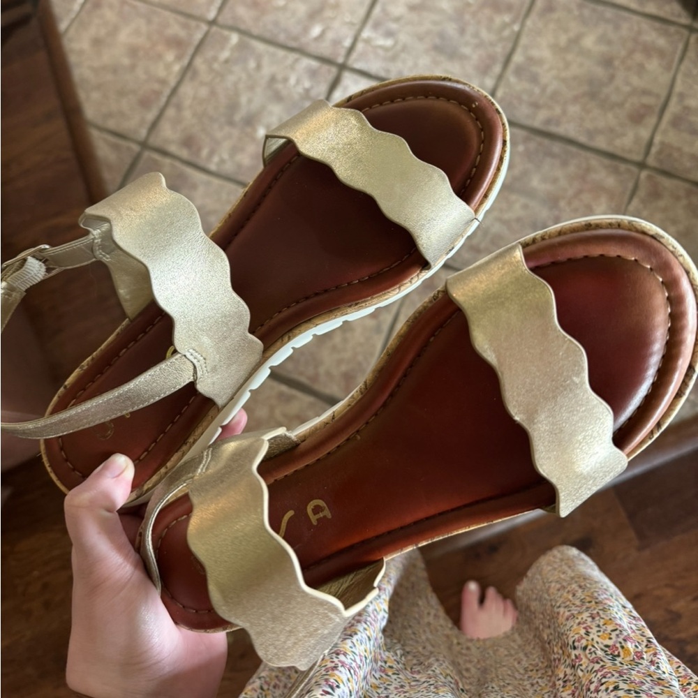 Gold Scalloped Sandals